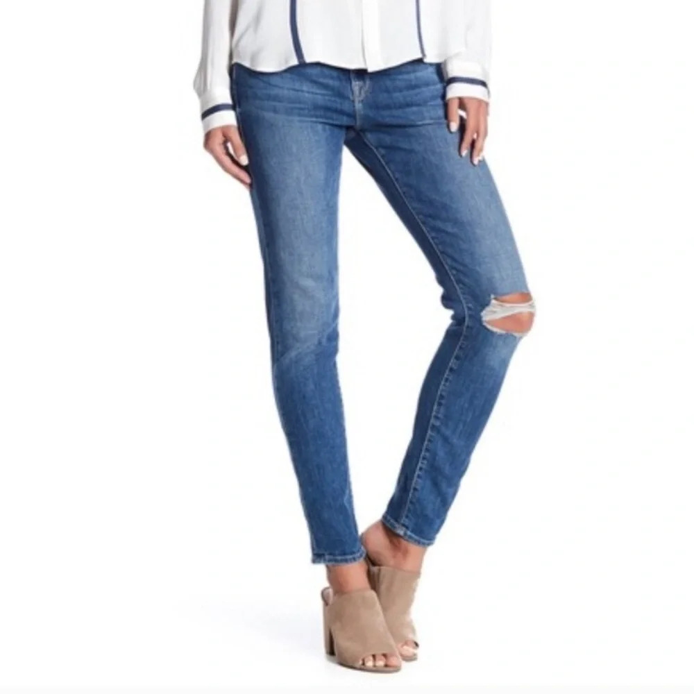 Frame Denim Le Garçon Cooper Distressed High Rise Skinny Jean